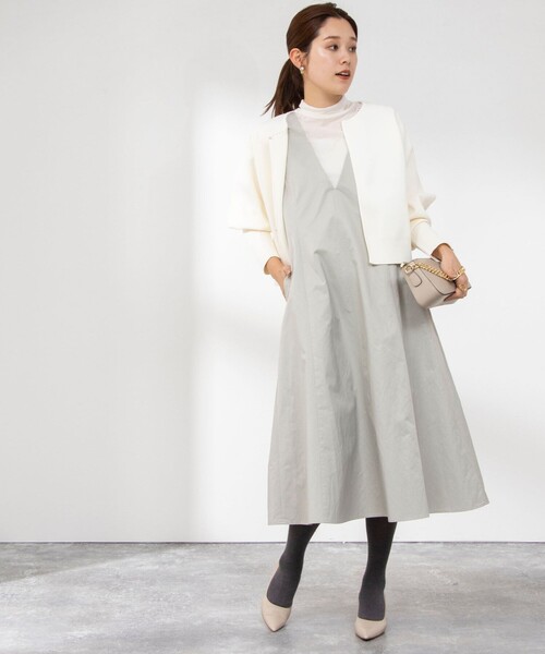 NOLLEY’S（ノーリーズ）の「シャンタンタフタワンピース（ワンピース・レディース・ネイビー/ブラック/ライトグレー・38）」の7枚目の写真