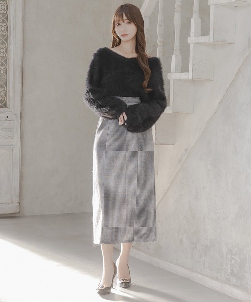 Julia Boutique(ジュリアブティック)の「前後ネックボリュームシャギータッチニットトップス/23589(ニット/セーター・レディース・ブラック/オフホワイト・ONE)」の21枚目の写真