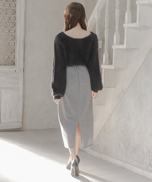 Julia Boutique(ジュリアブティック)の「前後ネックボリュームシャギータッチニットトップス/23589(ニット/セーター・レディース・ブラック/オフホワイト・ONE)」の22枚目の写真