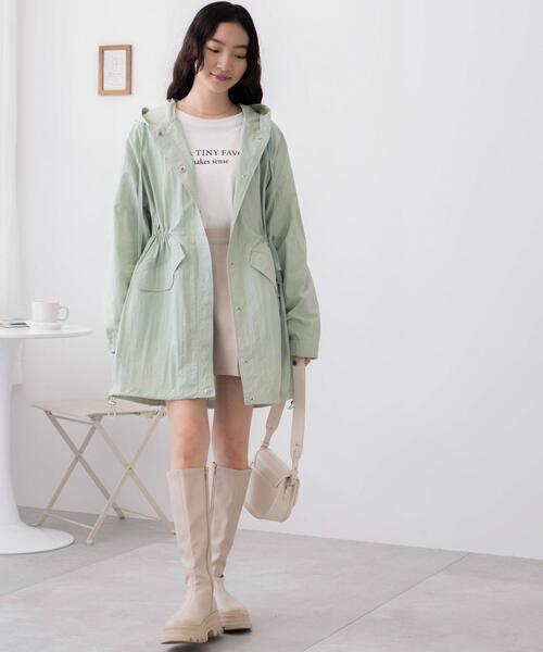 WEGO（ウィゴー）の「WEGO/ナイロンスノーパーカー（モッズコート・レディース・グリーン系その他/オフホワイト・FREE）」の4枚目の写真