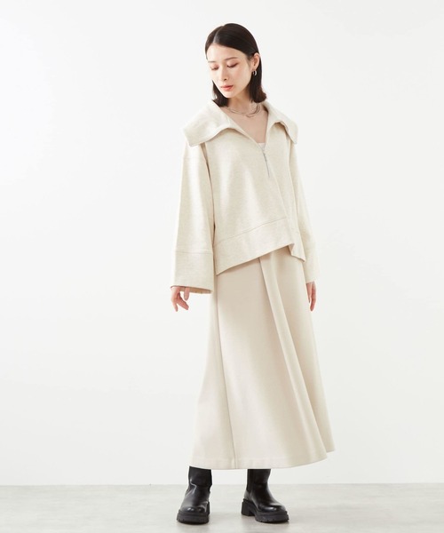 SOFFITTO（ソフィット）の「セーラーカラージップスウェット（スウェット・レディース・ブラック/ラベンダー/ベージュ・FREE）」の6枚目の写真