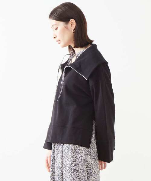 SOFFITTO（ソフィット）の「セーラーカラージップスウェット（スウェット・レディース・ブラック/ラベンダー/ベージュ・FREE）」の21枚目の写真