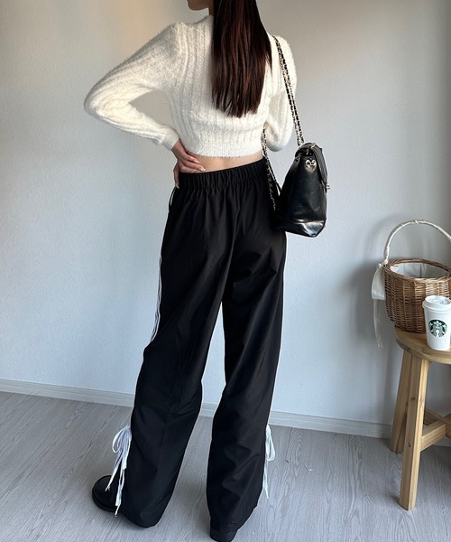 Silly（シリー）の「【韓国っぽトレンドアイテム！】サイドリボントラックパンツ（その他パンツ・レディース・ブラック・LARGE/MEDIUM）」の15枚目の写真