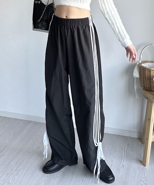 Silly（シリー）の「【韓国っぽトレンドアイテム！】サイドリボントラックパンツ（その他パンツ・レディース・ブラック・LARGE/MEDIUM）」の20枚目の写真