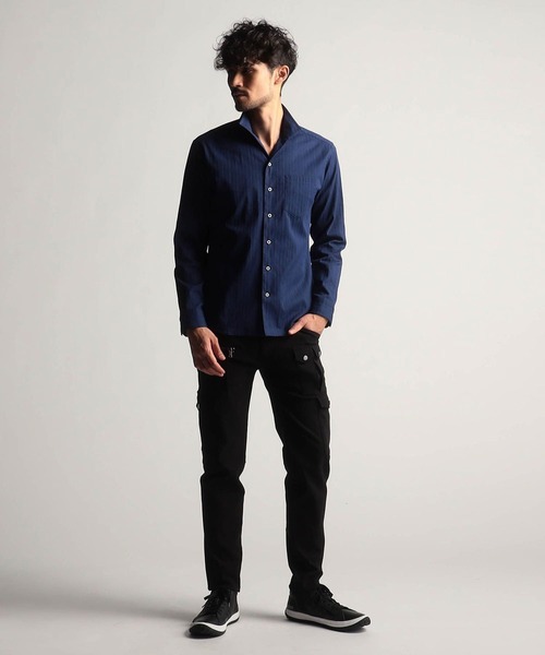 NICOLE CLUB FOR MEN(ニコルクラブフォーメン)の「リバーシブルドビースタンドカラーシャツ(シャツ/ブラウス・メンズ・ブルー/ホワイト系/ラベンダー/ブラック・LARGE/XX-LARGE/MEDIUM/X-LARGE)」の7枚目の写真