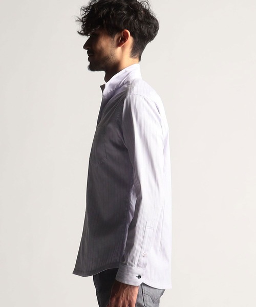 NICOLE CLUB FOR MEN(ニコルクラブフォーメン)の「リバーシブルドビースタンドカラーシャツ(シャツ/ブラウス・メンズ・ブルー/ホワイト系/ラベンダー/ブラック・LARGE/XX-LARGE/MEDIUM/X-LARGE)」の10枚目の写真