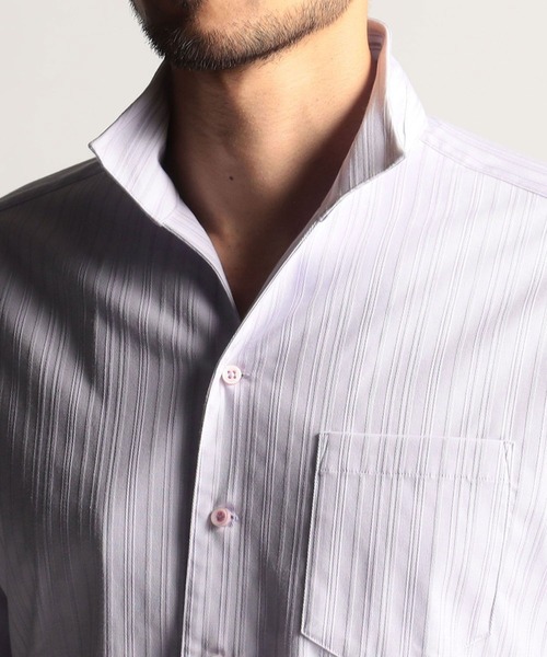 NICOLE CLUB FOR MEN(ニコルクラブフォーメン)の「リバーシブルドビースタンドカラーシャツ(シャツ/ブラウス・メンズ・ブルー/ホワイト系/ラベンダー/ブラック・LARGE/XX-LARGE/MEDIUM/X-LARGE)」の11枚目の写真