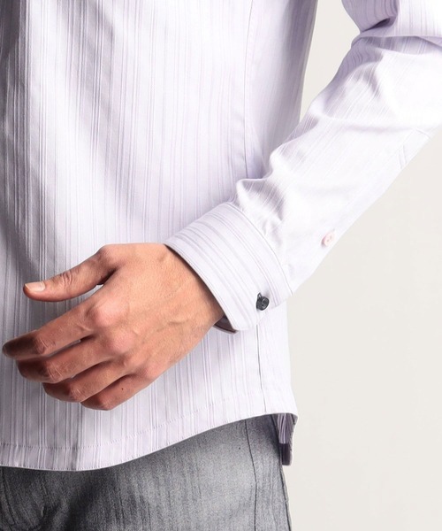 NICOLE CLUB FOR MEN(ニコルクラブフォーメン)の「リバーシブルドビースタンドカラーシャツ(シャツ/ブラウス・メンズ・ブルー/ホワイト系/ラベンダー/ブラック・LARGE/XX-LARGE/MEDIUM/X-LARGE)」の14枚目の写真