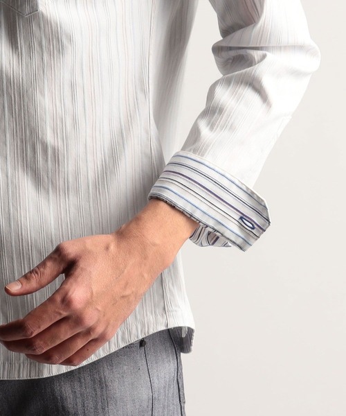 NICOLE CLUB FOR MEN(ニコルクラブフォーメン)の「リバーシブルドビースタンドカラーシャツ(シャツ/ブラウス・メンズ・ブルー/ホワイト系/ラベンダー/ブラック・LARGE/XX-LARGE/MEDIUM/X-LARGE)」の15枚目の写真