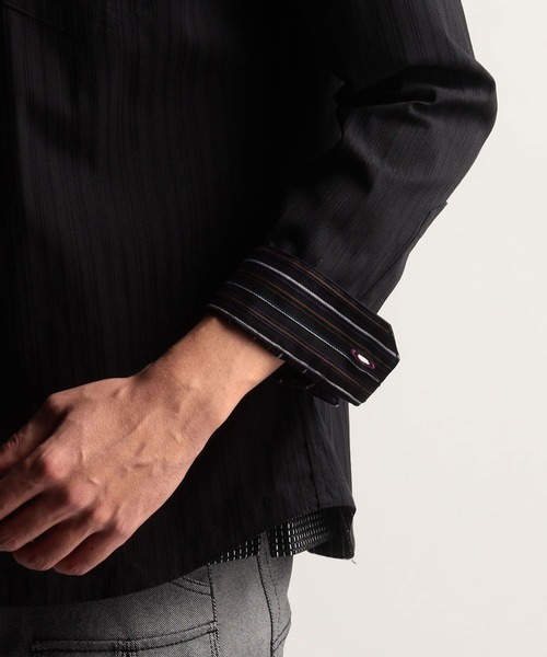 NICOLE CLUB FOR MEN(ニコルクラブフォーメン)の「リバーシブルドビースタンドカラーシャツ(シャツ/ブラウス・メンズ・ブルー/ホワイト系/ラベンダー/ブラック・LARGE/XX-LARGE/MEDIUM/X-LARGE)」の16枚目の写真