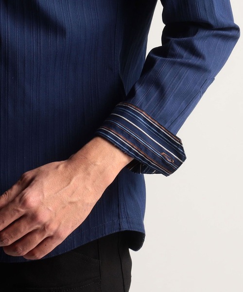 NICOLE CLUB FOR MEN(ニコルクラブフォーメン)の「リバーシブルドビースタンドカラーシャツ(シャツ/ブラウス・メンズ・ブルー/ホワイト系/ラベンダー/ブラック・LARGE/XX-LARGE/MEDIUM/X-LARGE)」の17枚目の写真