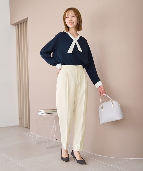 ROPE' PICNIC（ロペピクニック）の「パールディティールパンツ/セットアップ対応（その他パンツ・レディース・サックスブルー/オフホワイト/ネイビー・40/38/36）」の19枚目の写真