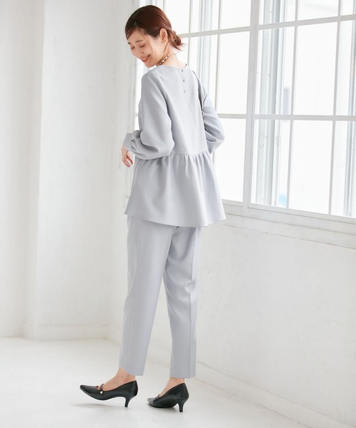 ROPE' PICNIC（ロペピクニック）の「パールディティールパンツ/セットアップ対応（その他パンツ・レディース・サックスブルー/オフホワイト/ネイビー・40/38/36）」の4枚目の写真