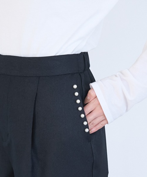 ROPE' PICNIC（ロペピクニック）の「パールディティールパンツ/セットアップ対応（その他パンツ・レディース・サックスブルー/オフホワイト/ネイビー・40/38/36）」の10枚目の写真