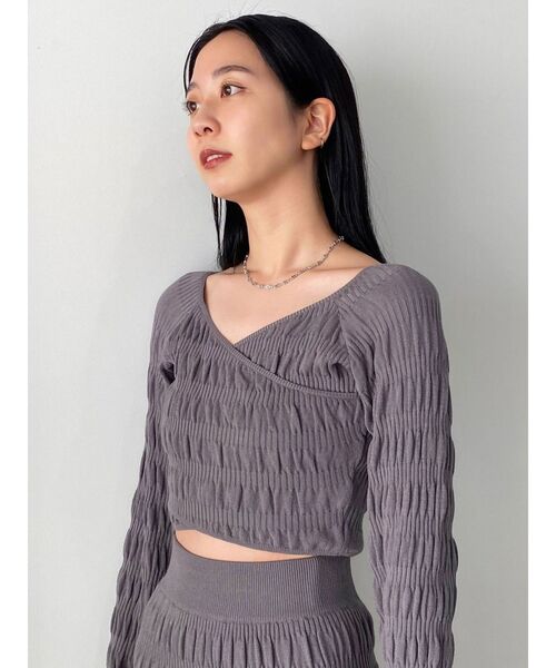 EMODA（エモダ）の「シャーリングクロスニット（ニット/セーター