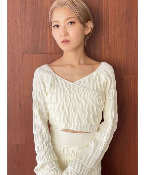 EMODA（エモダ）の「シャーリングクロスニット（ニット/セーター
