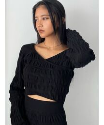 EMODA | シャーリングクロスニット(ニット/セーター)