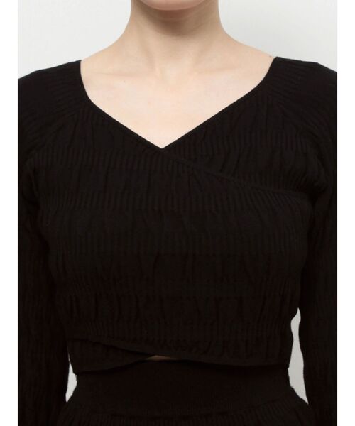 EMODA（エモダ）の「シャーリングクロスニット（ニット/セーター・レディース・ブルー/ホワイト/ブラック/グレー・FREE）」の11枚目の写真