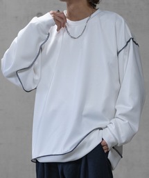 Naive magic | 【a】シルクタッチダンボールニット アウトステッチ クルーネックスウェット(スウェット)