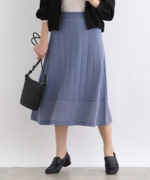 ◆【洗える/裾シアー】スクエアシアーニットスカート