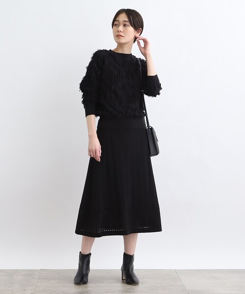 INDIVI（インディヴィ）の「◆【洗える／裾シアー】スクエアシアーニットスカート（スカート・レディース・ブラック/ライトブルー/ナチュラル・05/36/38/03/13/15 /19）」の18枚目の写真