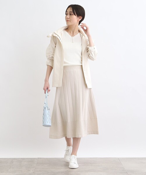 INDIVI（インディヴィ）の「◆【洗える／裾シアー】スクエアシアーニットスカート（スカート・レディース・ブラック/ライトブルー/ナチュラル・05/36/38/03/13/15 /19）」の15枚目の写真