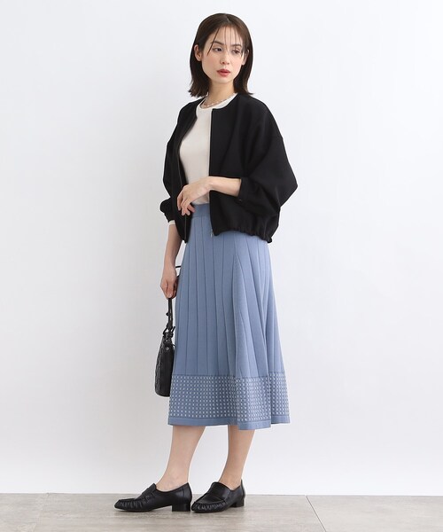 INDIVI（インディヴィ）の「◆【洗える／裾シアー】スクエアシアーニットスカート（スカート・レディース・ブラック/ライトブルー/ナチュラル・05/36/38/03/13/15 /19）」の13枚目の写真