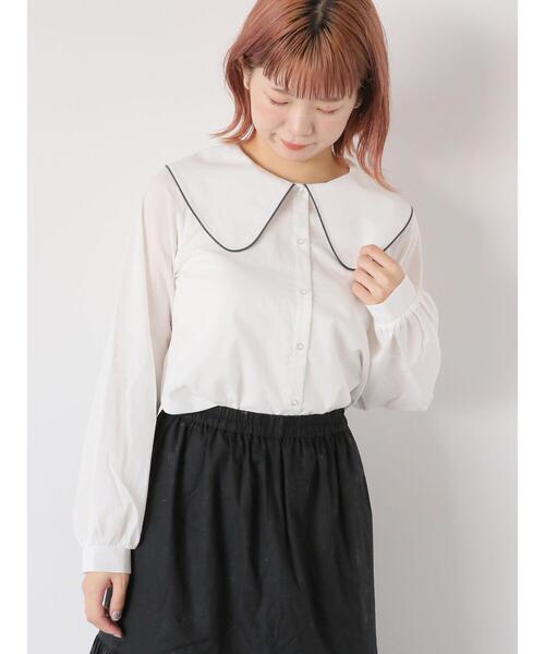 ehka sopo（エヘカソポ）の「パイピングビッグ襟ブラウス（シャツ/ブラウス・レディース・キナリ/オフホワイト・F）」の3枚目の写真