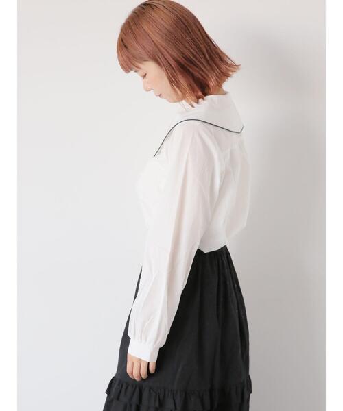 ehka sopo（エヘカソポ）の「パイピングビッグ襟ブラウス（シャツ/ブラウス・レディース・キナリ/オフホワイト・F）」の5枚目の写真