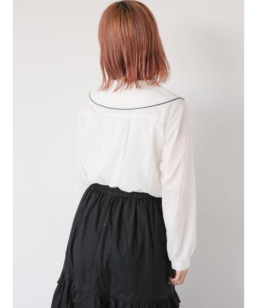 ehka sopo（エヘカソポ）の「パイピングビッグ襟ブラウス（シャツ/ブラウス・レディース・キナリ/オフホワイト・F）」の6枚目の写真