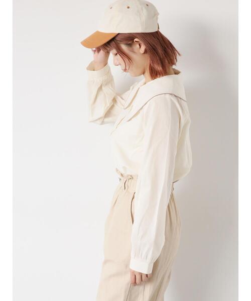 ehka sopo（エヘカソポ）の「パイピングビッグ襟ブラウス（シャツ/ブラウス・レディース・キナリ/オフホワイト・F）」の14枚目の写真