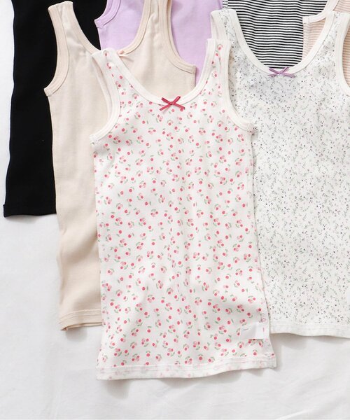 apres les cours（アプレレクール）の「深あきインナータンクトップ_一部WEB限定カラー（インナーウェア/肌着・キッズ・ベージュ/オフホワイト/アイボリー/ブラック/その他3/キナリ/ラベンダー・80/100/90/130/120/110）」の3枚目の写真