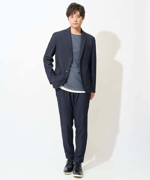 a.v.v(アーヴェヴェ)の「【カットソー+インナーの2点セット】ハニカムジャージープルオーバー(Tシャツ/カットソー・メンズ・チャコールグレー/アイボリー/ミント・48/46/50)」の9枚目の写真