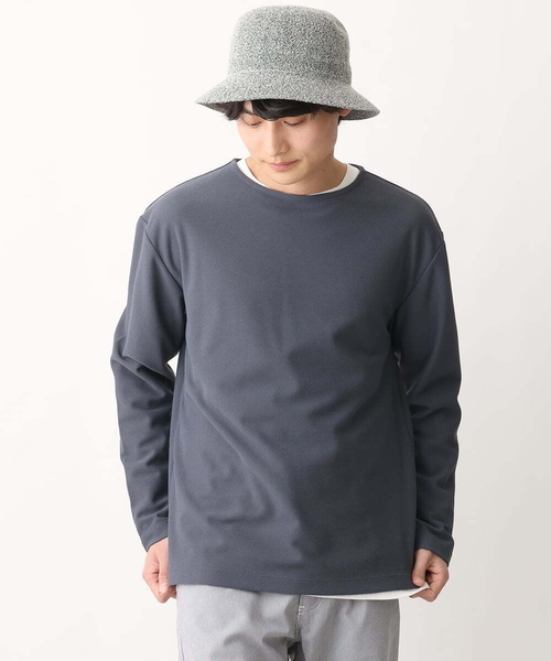 a.v.v(アーヴェヴェ)の「【カットソー+インナーの2点セット】ハニカムジャージープルオーバー(Tシャツ/カットソー・メンズ・チャコールグレー/アイボリー/ミント・48/46/50)」の22枚目の写真