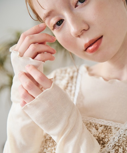 Crisp(クリスプ)の「シアーメロウTシャツ(Tシャツ/カットソー・レディース・ブルー/アイボリー/ピンク・FREE)」の8枚目の写真