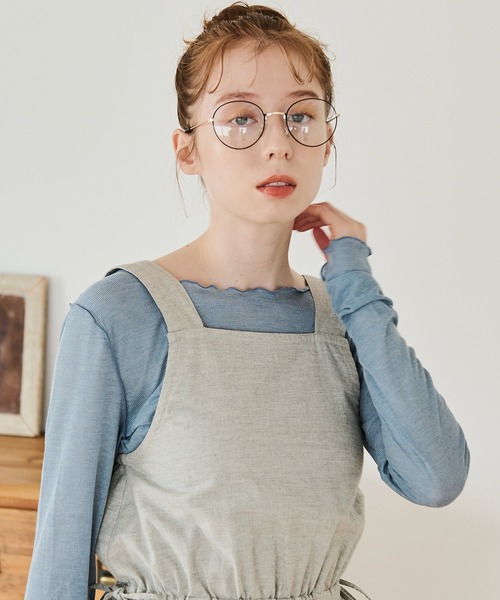 Crisp(クリスプ)の「シアーメロウTシャツ(Tシャツ/カットソー・レディース・ブルー/アイボリー/ピンク・FREE)」の5枚目の写真
