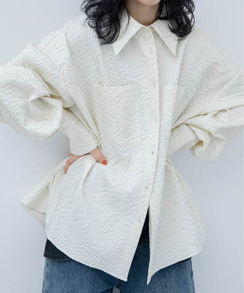 foufou フーフー 23AW シャツカラー ジャガードブラウス foufou フーフー 23AW シャツカラー ジャガードブラウス