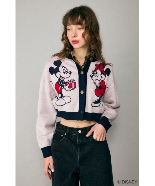 Disney SERIES CREATED by MUS(ディズニーシリーズクリエイテッドバイエムユーエス)の「MD CROPPED KNIT カーディガン(カーディガン/ボレロ・レディース・グリーン/オフホワイト/ブラック・FREE)」の3枚目の写真