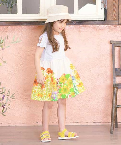 KP（ケーピー）の「花パネルプリントのドッキング半袖ワンピース(100～130cm)（ワンピース・キッズ・オフホワイト・100cm/110cm/120cm/130cm）」の12枚目の写真