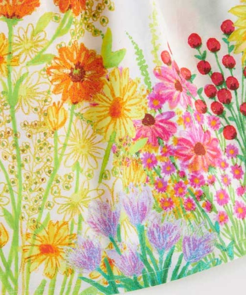 KP（ケーピー）の「花パネルプリントのドッキング半袖ワンピース(100～130cm)（ワンピース・キッズ・オフホワイト・100cm/110cm/120cm/130cm）」の6枚目の写真