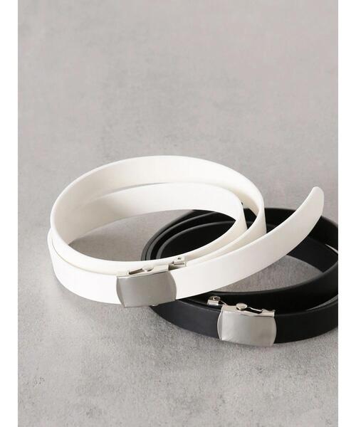 Lugnoncure（ルノンキュール）の「合皮ガチャベルト（ベルト・レディース・ブラック/オフホワイト・F）」の3枚目の写真