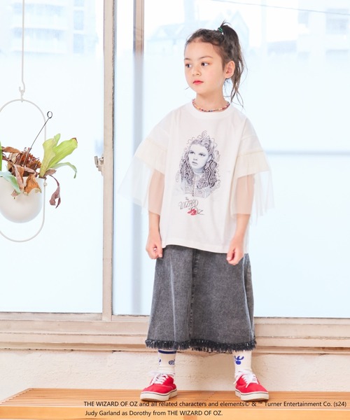 MARKEY'S（マーキーズ）の「【オズの魔法使】別注 袖チュールTシャツ（80～130cm）（Tシャツ/カットソー・キッズ・ホワイト/ブラック・80/90/100/110/120/130）」の5枚目の写真