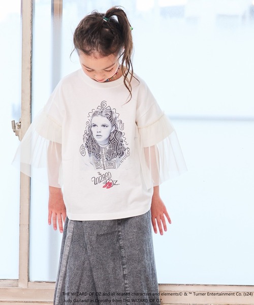 MARKEY'S（マーキーズ）の「【オズの魔法使】別注 袖チュールTシャツ（80～130cm）（Tシャツ/カットソー・キッズ・ホワイト/ブラック・80/90/100/110/120/130）」の6枚目の写真
