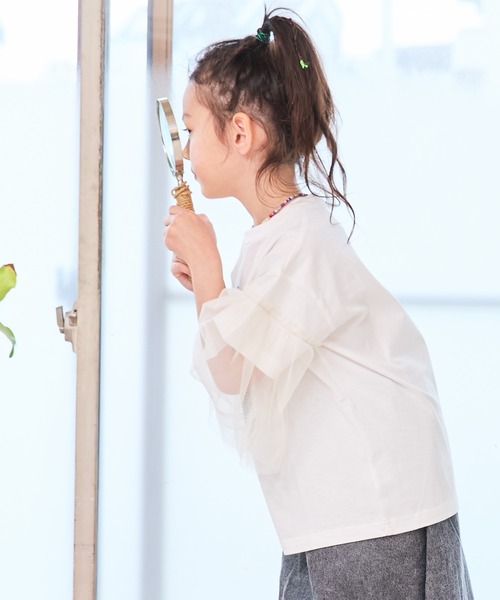 MARKEY'S（マーキーズ）の「【オズの魔法使】別注 袖チュールTシャツ（80～130cm）（Tシャツ/カットソー・キッズ・ホワイト/ブラック・80/90/100/110/120/130）」の7枚目の写真