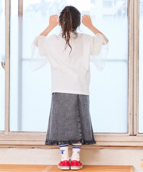 MARKEY'S（マーキーズ）の「【オズの魔法使】別注 袖チュールTシャツ（80～130cm）（Tシャツ/カットソー・キッズ・ホワイト/ブラック・80/90/100/110/120/130）」の8枚目の写真