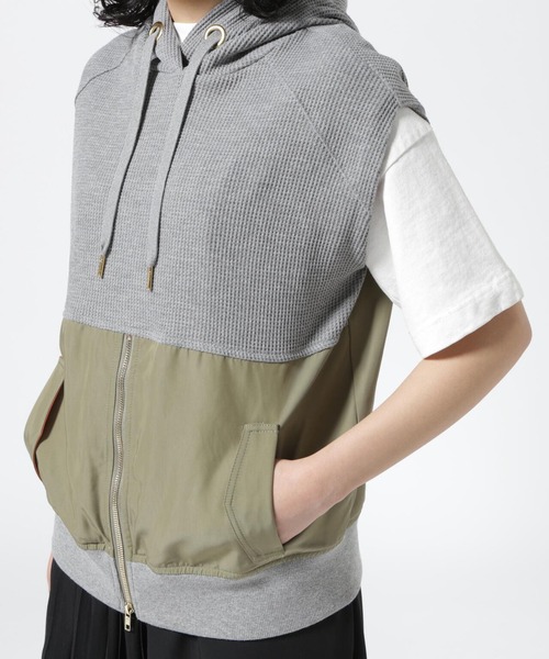 Risley（リズレー）の「Risley/リズレー/ドッキングノースリーブパーカー（パーカー・レディース・ブラック/グレー・F）」の16枚目の写真