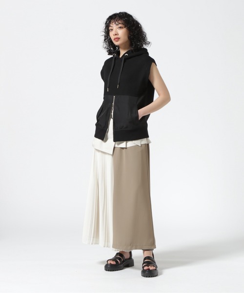 Risley（リズレー）の「Risley/リズレー/ドッキングノースリーブパーカー（パーカー・レディース・ブラック/グレー・F）」の3枚目の写真