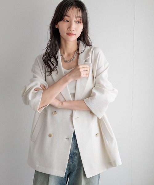 LOWRYS FARM(ローリーズファーム)の「ホップサックジャケット 985600(テーラードジャケット・レディース・グレー/アイボリー/ブラウン・FREE)」の20枚目の写真