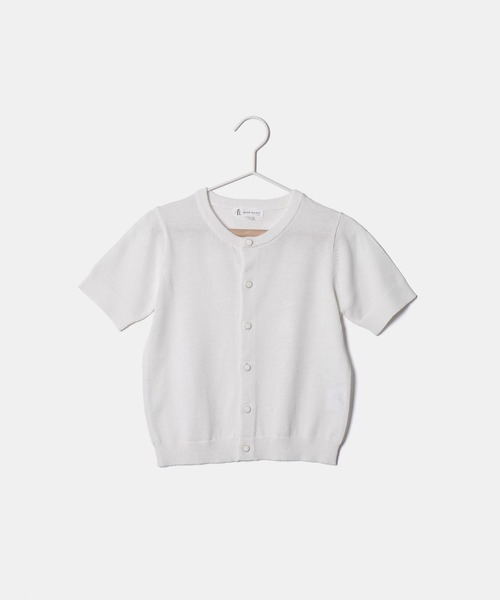 ROPE' PICNIC（ロペピクニック）の「【KIDS】半袖ベーシックカーディガン/リンクコーデ（カーディガン/ボレロ・キッズ・ホワイト系その他5/オフホワイト/レッド・120/110/130/150/140）」の8枚目の写真