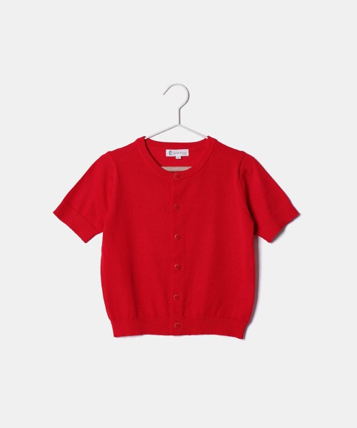 ROPE' PICNIC（ロペピクニック）の「【KIDS】半袖ベーシックカーディガン/リンクコーデ（カーディガン/ボレロ・キッズ・ホワイト系その他5/オフホワイト/レッド・120/110/130/150/140）」の10枚目の写真